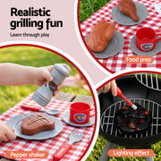 Keezi Kids Pretend Kitchen BBQ Playset Role Play Toy with charcoal Play Food Cup PLAY-BBQ-BK