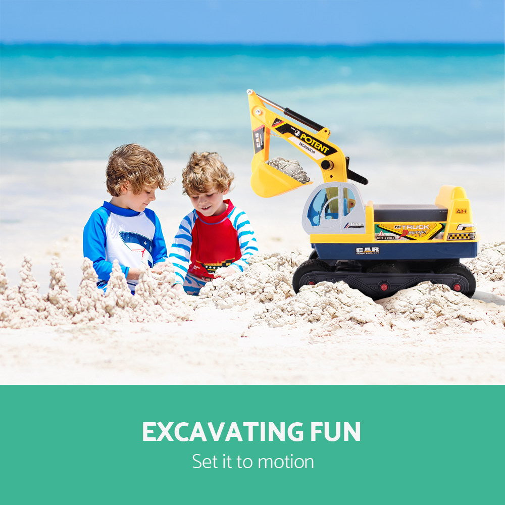 Keezi Ride On Car Toys Kids Excavator Digger Sandpit Bulldozer Car Pretend Play PLAY-CAR-DIGGER