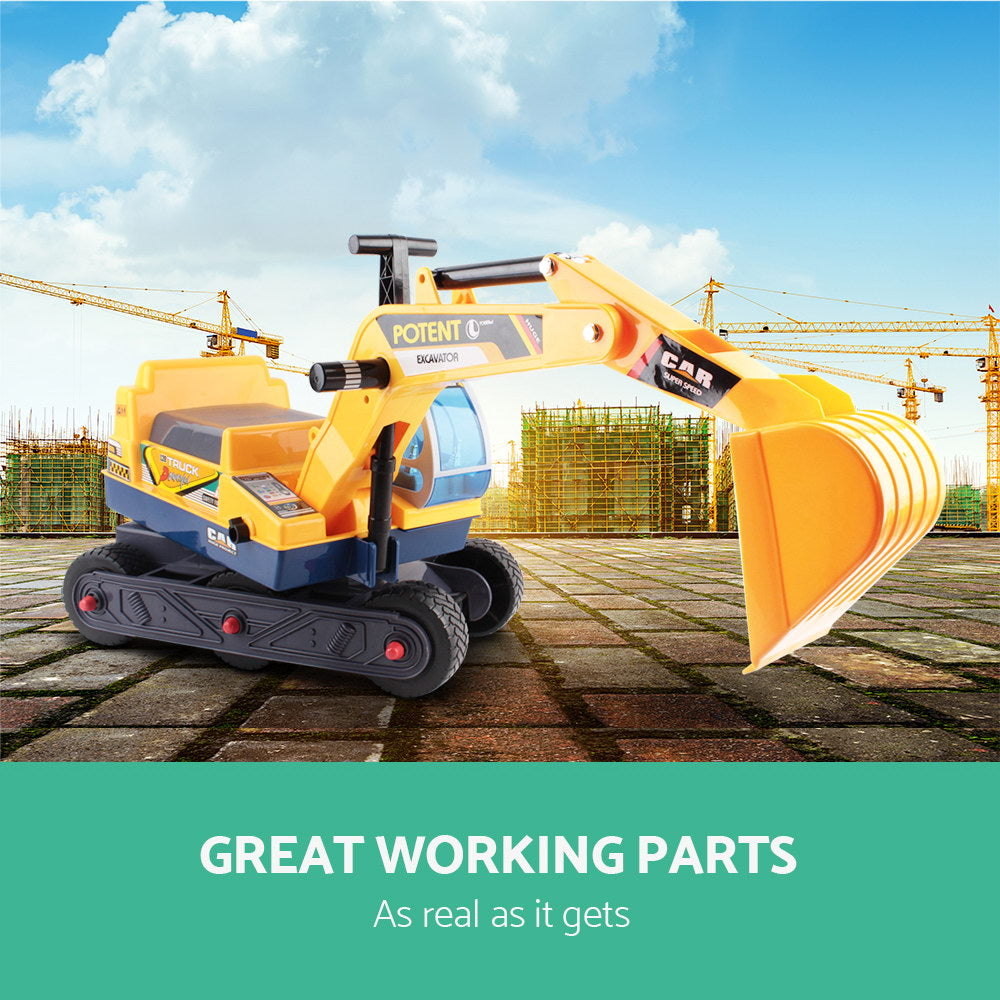 Keezi Ride On Car Toys Kids Excavator Digger Sandpit Bulldozer Car Pretend Play PLAY-CAR-DIGGER