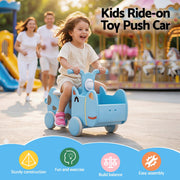KEEZI Kids Ride On Push Car Toys with Storage Space Animal Stickers Blue 67CMX43CM PLAY-CAR-RHO-BU