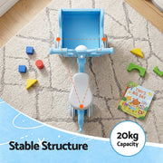 KEEZI Kids Ride On Push Car Toys with Storage Space Animal Stickers Blue 67CMX43CM PLAY-CAR-RHO-BU
