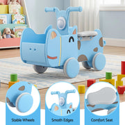 KEEZI Kids Ride On Push Car Toys with Storage Space Animal Stickers Blue 67CMX43CM PLAY-CAR-RHO-BU