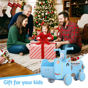 KEEZI Kids Ride On Push Car Toys with Storage Space Animal Stickers Blue 67CMX43CM PLAY-CAR-RHO-BU