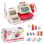 Keezi Kids Cash Register Calculator Pretend Play Shops Money Checkout Toys Set PLAY-CASH-CFL