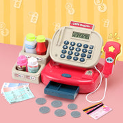 Keezi Kids Cash Register Calculator Pretend Play Shops Money Checkout Toys Set PLAY-CASH-CFL