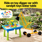 Keezi Ride On Digger with Sand and Water Table Sandpit Toys Set PLAY-DIGGER-WIND