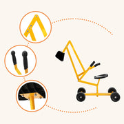 Keezi Kids Ride On Car Digger Bulldozer Sandpit Play Toys Rotate Seat Yellow PLAY-DIGGER-YE