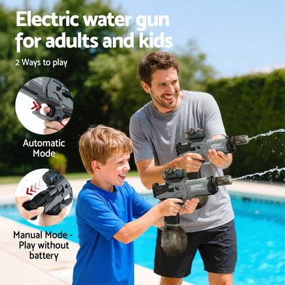 Keezi Kids Adult Electric Water Gun 500ml Water Tank Light Squirt Guns Toys PLAY-EWGUN-BK