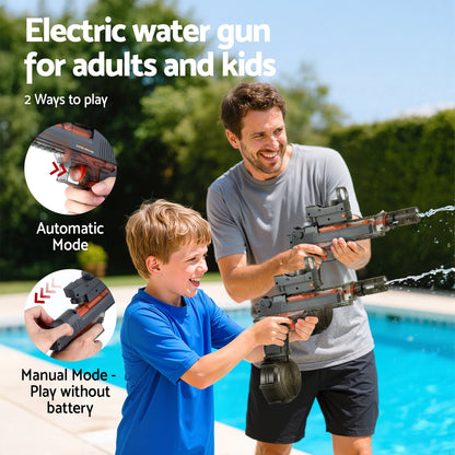 Keezi Kids Adult Electric Water Gun 500ml Water Tank Light Squirt Guns Toys Grey PLAY-EWGUN-GE