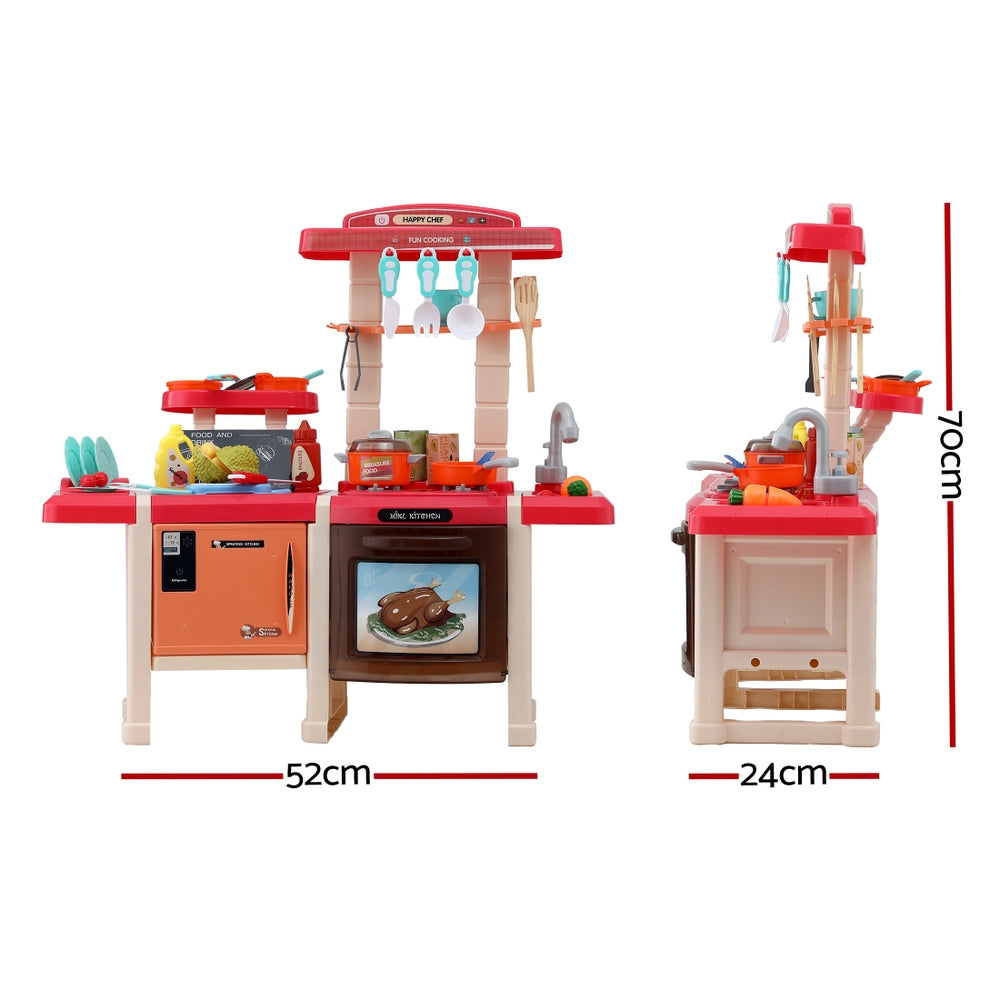 Keezi Kids Kitchen Pretend Play Set Cooking Sound Steam Light Function PLAY-KITCHEN-PK