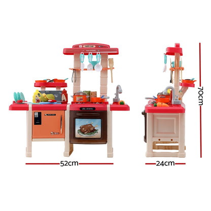 Keezi Kids Kitchen Pretend Play Set Cooking Sound Steam Light Function PLAY-KITCHEN-PK