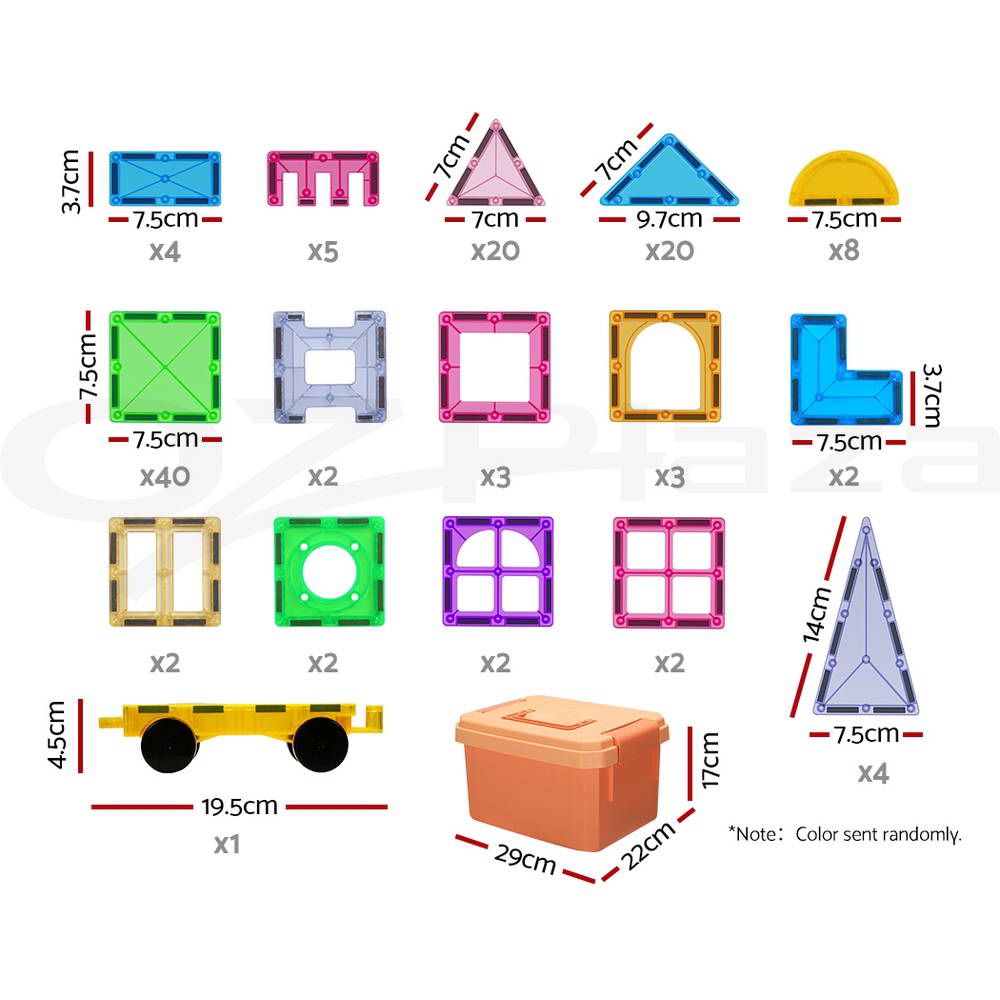 Keezi 120pcs Kids Magnetic Tiles Blocks Building Educational Toys Children Gift PLAY-MAGNETIC-120
