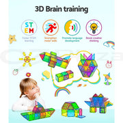 Keezi 60pcs Kids Magnetic Tiles Blocks Building Educational Toys Children Gift PLAY-MAGNETIC-60