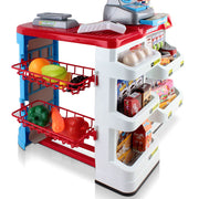 Keezi Kids Pretend Role Play Supermarket 24 Piece Playset Cash Register Trolley PLAY-MARKET-TROLLEY