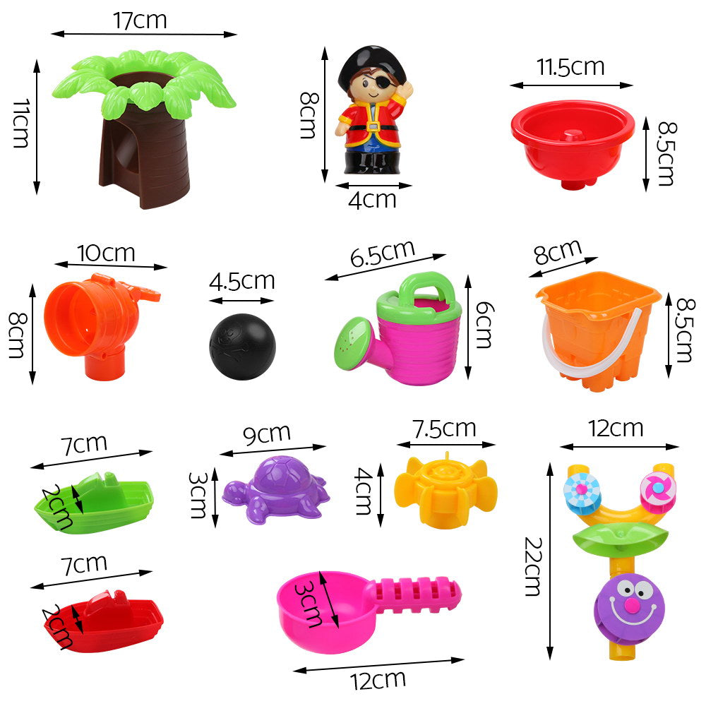 Keezi Kids Sandpit Pretend Play Set Sand Water Table Outdoor Beach Toy Children PLAY-PIRATE-BU