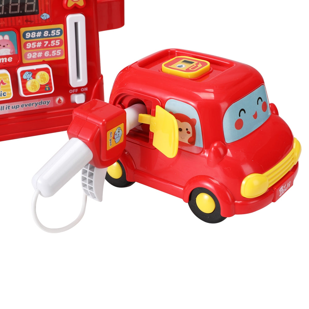 Keezi Kids Gas Petrol Station Pumper Pretend Play Toys Car Music Card Playset PLAY-PUMPER-RD
