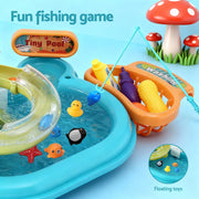 Keezi Kids Pretend Play Kitchen Sink with Faucet Floating Fishing Toys Play food PLAY-SINK-GN