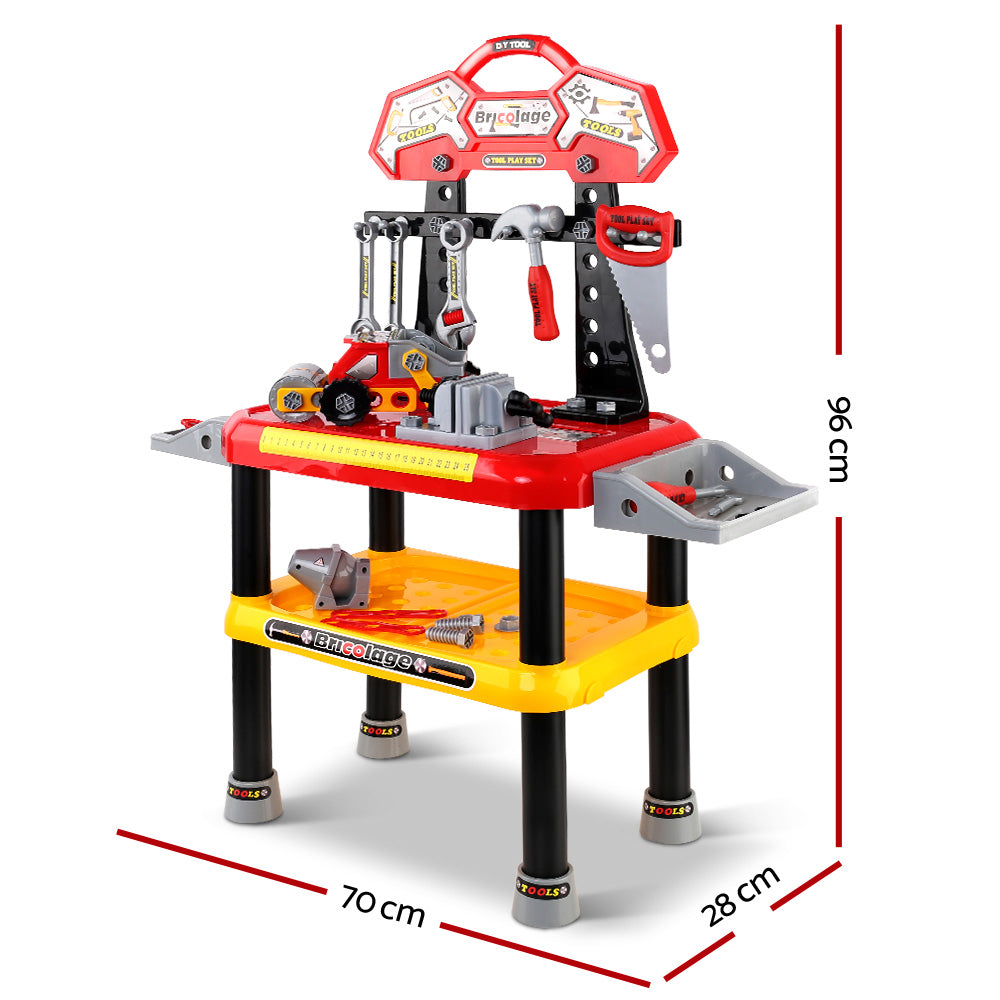 Keezi Kids Pretend Workbench DIY Tools 97 Piece Children Role Play Toys Red PLAY-TOOL-RD