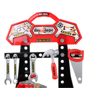 Keezi Kids Pretend Workbench DIY Tools 97 Piece Children Role Play Toys Red PLAY-TOOL-RD