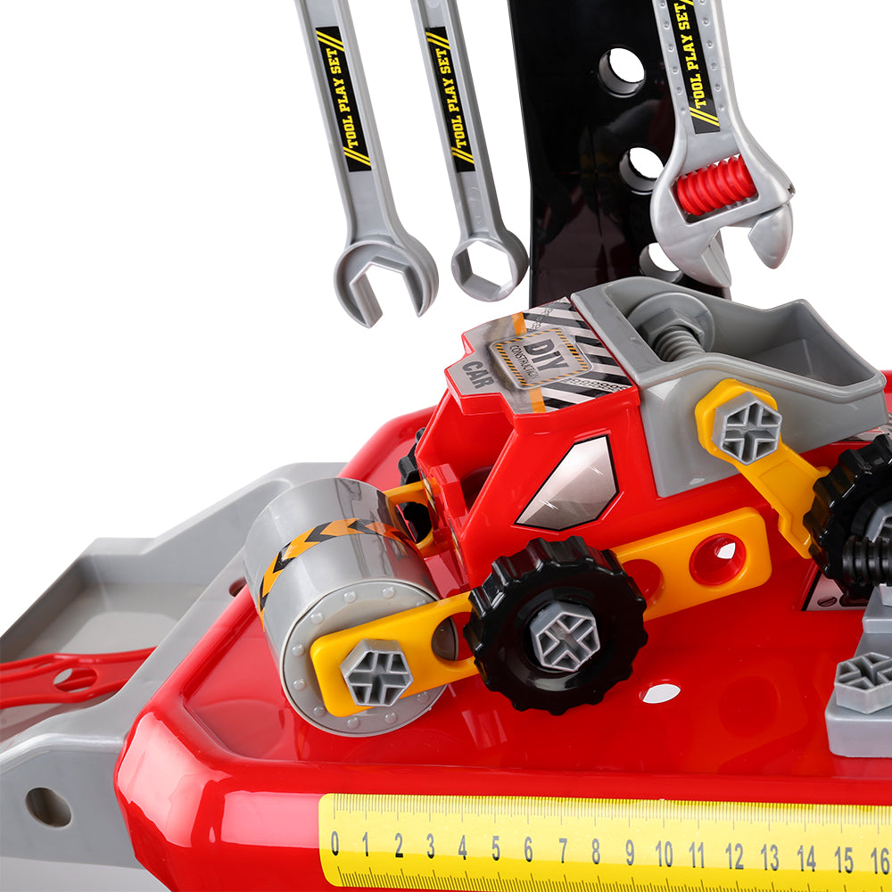 Keezi Kids Pretend Workbench DIY Tools 97 Piece Children Role Play Toys Red PLAY-TOOL-RD