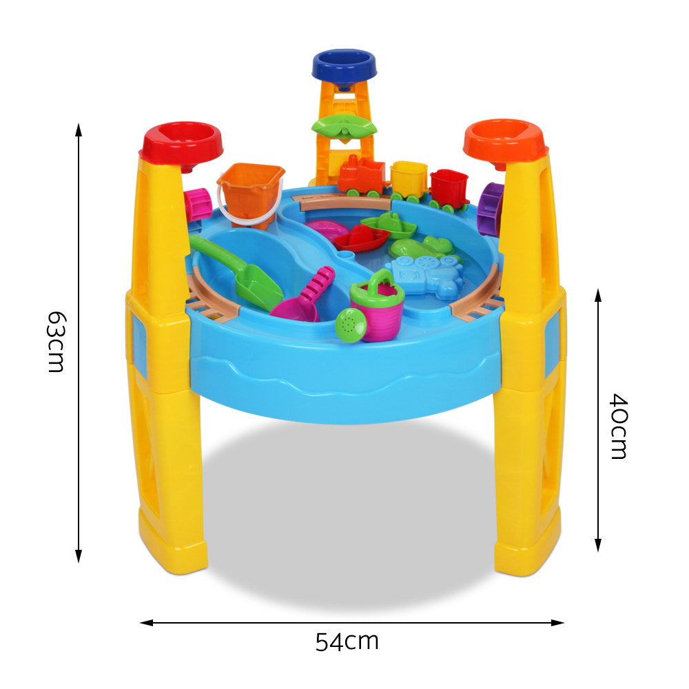 Keezi Kids Sandpit Pretend Play Set Water Sand Table Children Outdoor Toy Umbrella PLAY-UMBRELLA-BU