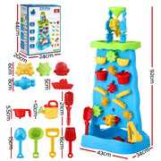 Keezi Kids Sand and Water Table Waterfall Wall Sandpit Toys Beach Shovel PLAY-WATER-DLWALL-BU
