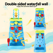 Keezi Kids Sand and Water Table Waterfall Wall Sandpit Toys Beach Shovel PLAY-WATER-DLWALL-BU