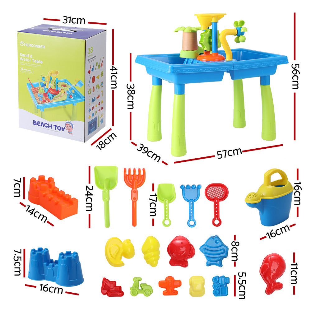 Keezi Kids Sand and Water Table Windmill Shovel Outdoor Sandpit Toys Beach Play PLAY-WINDMIL-BU