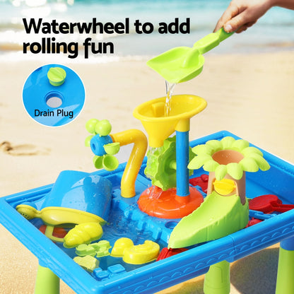 Keezi Kids Sand and Water Table Windmill Shovel Outdoor Sandpit Toys Beach Play PLAY-WINDMIL-BU
