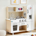 Keezi Kids Kitchen Play Set Wooden Pretend Toys Cooking Children Clock Beige PLAY-WOOD-CLOCK-BE