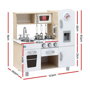 Keezi Kids Kitchen Play Set Wooden Pretend Toys Cooking Children Clock Beige PLAY-WOOD-CLOCK-BE