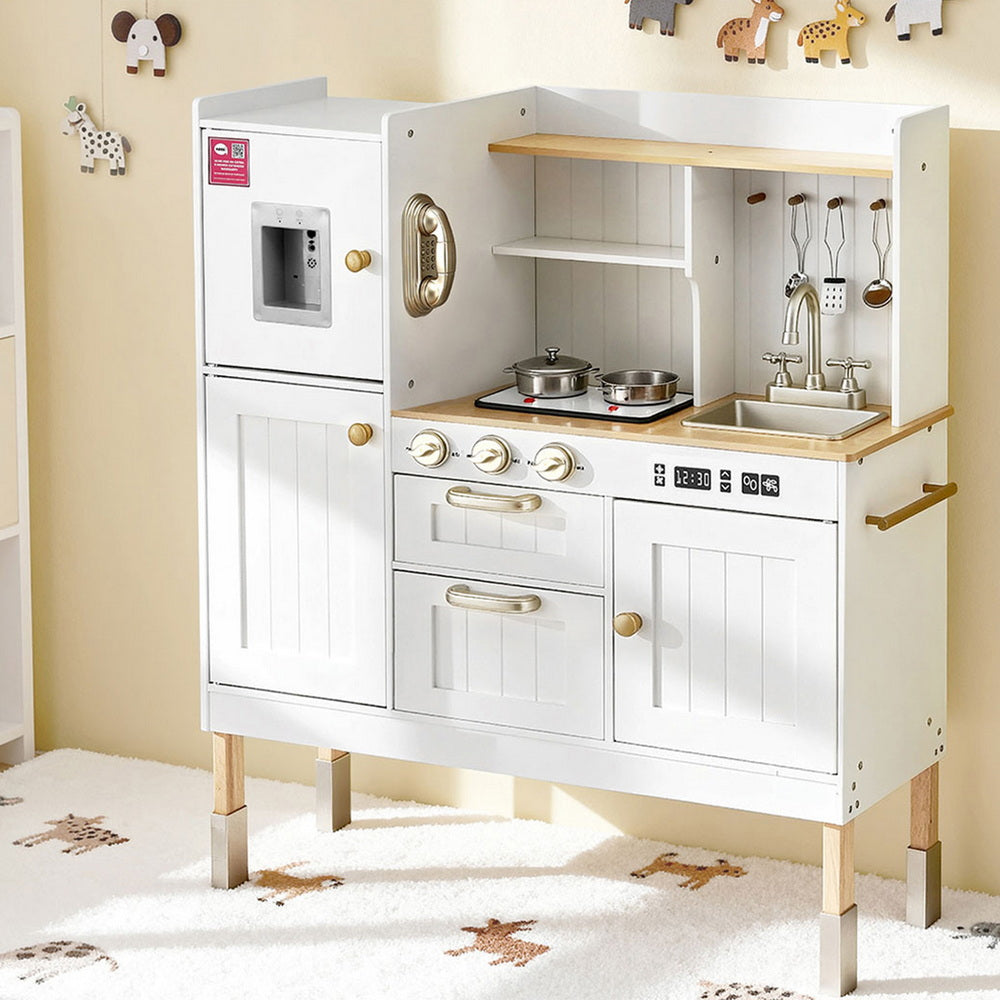 Keezi Kids Kitchen Play Set Wooden Pretend Toys Cooking Children Storage Golden PLAY-WOOD-DISPENSER-GD