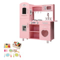 Keezi Kids Kitchen Play Set Wooden Pretend Toys Cooking Children Food Pink PLAY-WOOD-DISPENSER3IN1-B-PINK