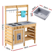 Keezi Kids Kitchen Playset Wooden Play Kitchen Mud Kitchen Toy Kitchen 95cm Tall PLAY-WOOD-POT-SINK