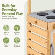 Keezi Kids Kitchen Playset Wooden Play Kitchen Mud Kitchen Toy Kitchen 95cm Tall PLAY-WOOD-POT-SINK