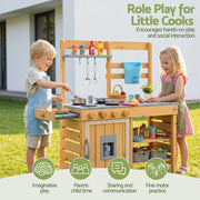 Keezi Kids Kitchen Playset Wooden Play Kitchen Mud Kitchen Toy Kitchen 95cm Tall PLAY-WOOD-POT-SINK