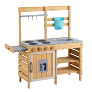 Keezi Kids Kitchen Playset Wooden Play Kitchen Mud Kitchen Toy Kitchen 95cm Tall PLAY-WOOD-POT-SINK