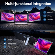 Devanti Triple Portable Monitor Laptop Screen Extender 15.6" Dual Display FHD IPS PM-S10-SI