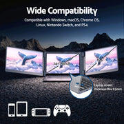 Devanti Triple Portable Monitor Laptop Screen Extender 15.6" Dual Display FHD IPS PM-S10-SI
