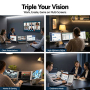 Devanti Triple Portable Monitor Laptop Screen Extender 15.6" Dual Display FHD IPS PM-S10-SI