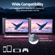 Devanti Portable Monitor Laptop Screen Extender Dual Display 1080P IPS USB C PM-S14-SI