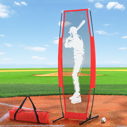 Everfit Baseball Net Pitching Kit with Stand Rebound Net Training Aid PN-B021-RD