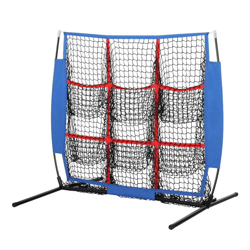 Everfit Soccer Net Baseball Pitching Football Goal Training Aid 9 Target Zone PN-B025-BL