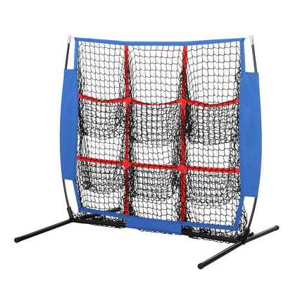 Everfit Soccer Net Baseball Pitching Football Goal Training Aid 9 Target Zone PN-B025-BL