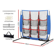Everfit Soccer Net Baseball Pitching Football Goal Training Aid 9 Target Zone PN-B025-BL