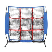 Everfit Soccer Net Baseball Pitching Football Goal Training Aid 9 Target Zone PN-B025-BL
