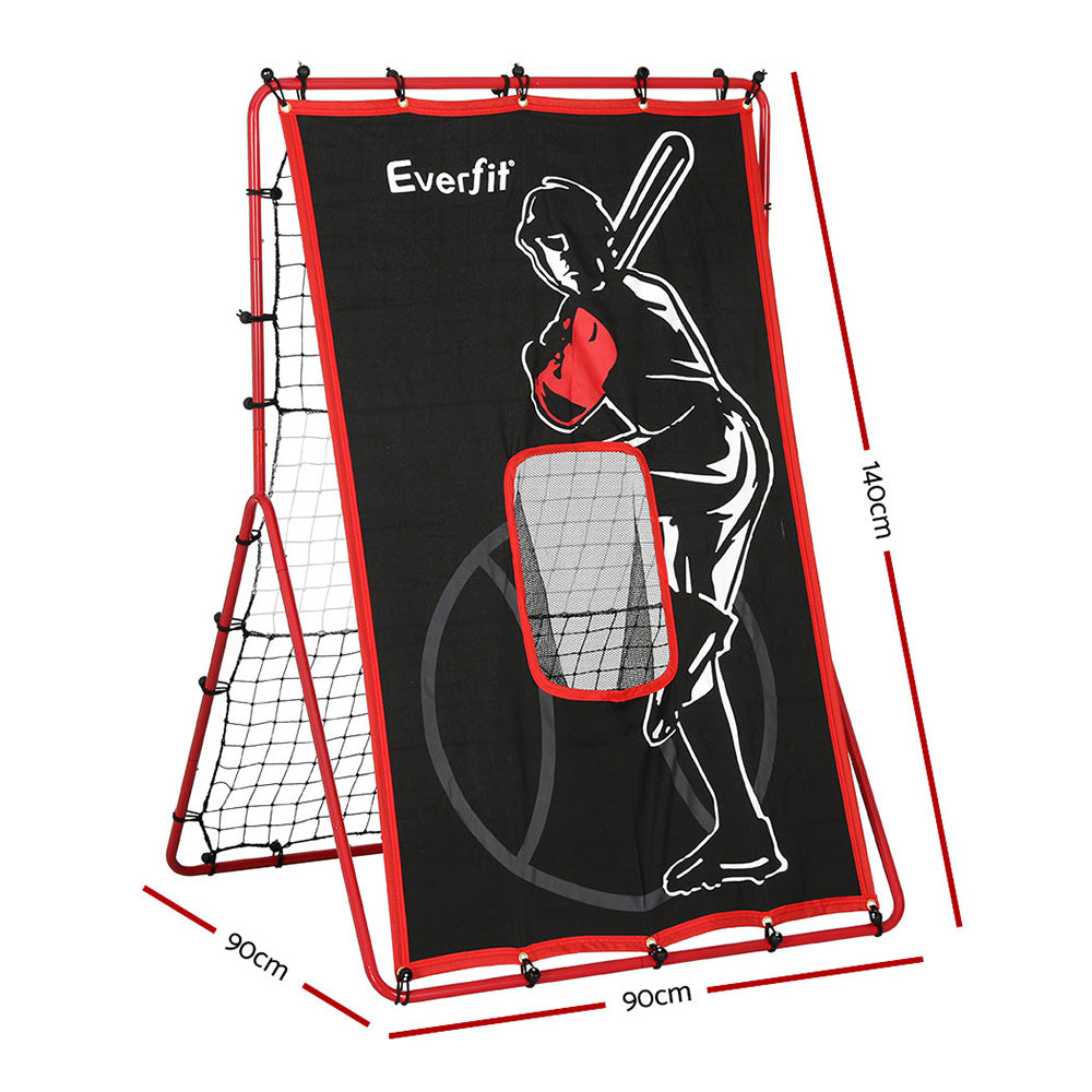 Everfit Baseball Net Rebound Pitching Kit Target Hitter 2 in 1 Training Aid PN-B027-BK