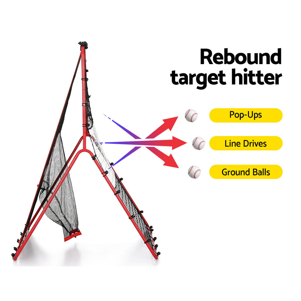 Everfit Baseball Net Rebound Pitching Kit Target Hitter 2 in 1 Training Aid PN-B027-BK