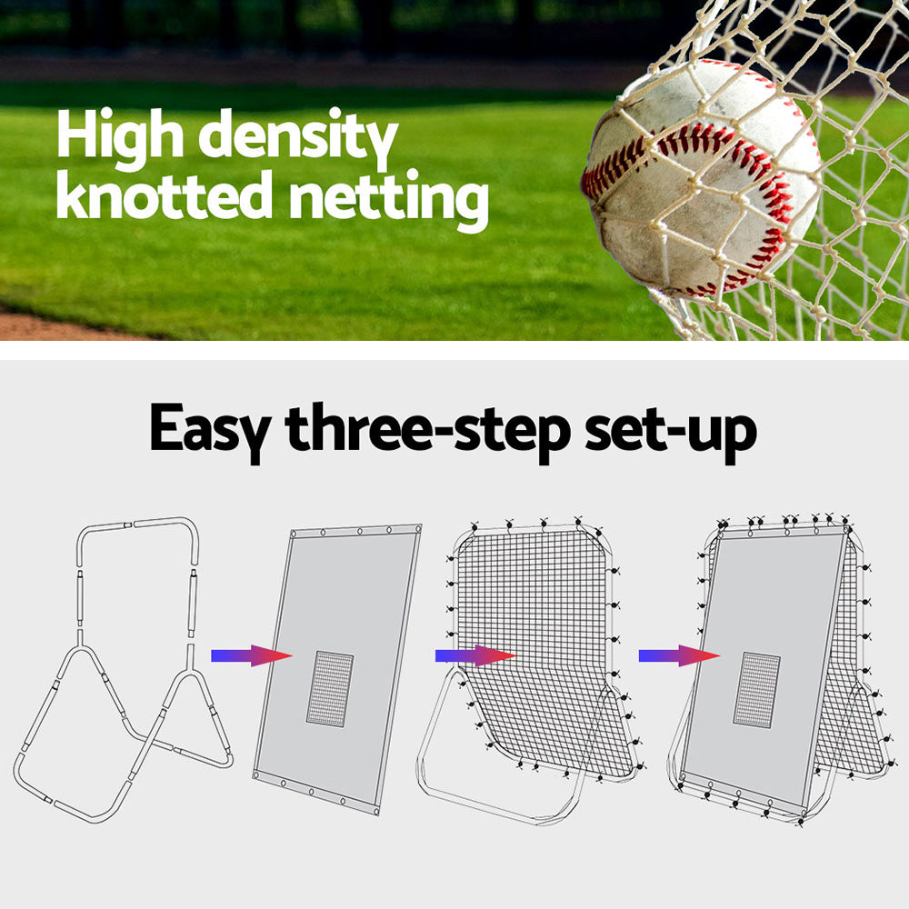 Everfit Baseball Net Rebound Pitching Kit Target Hitter 2 in 1 Training Aid PN-B027-BK