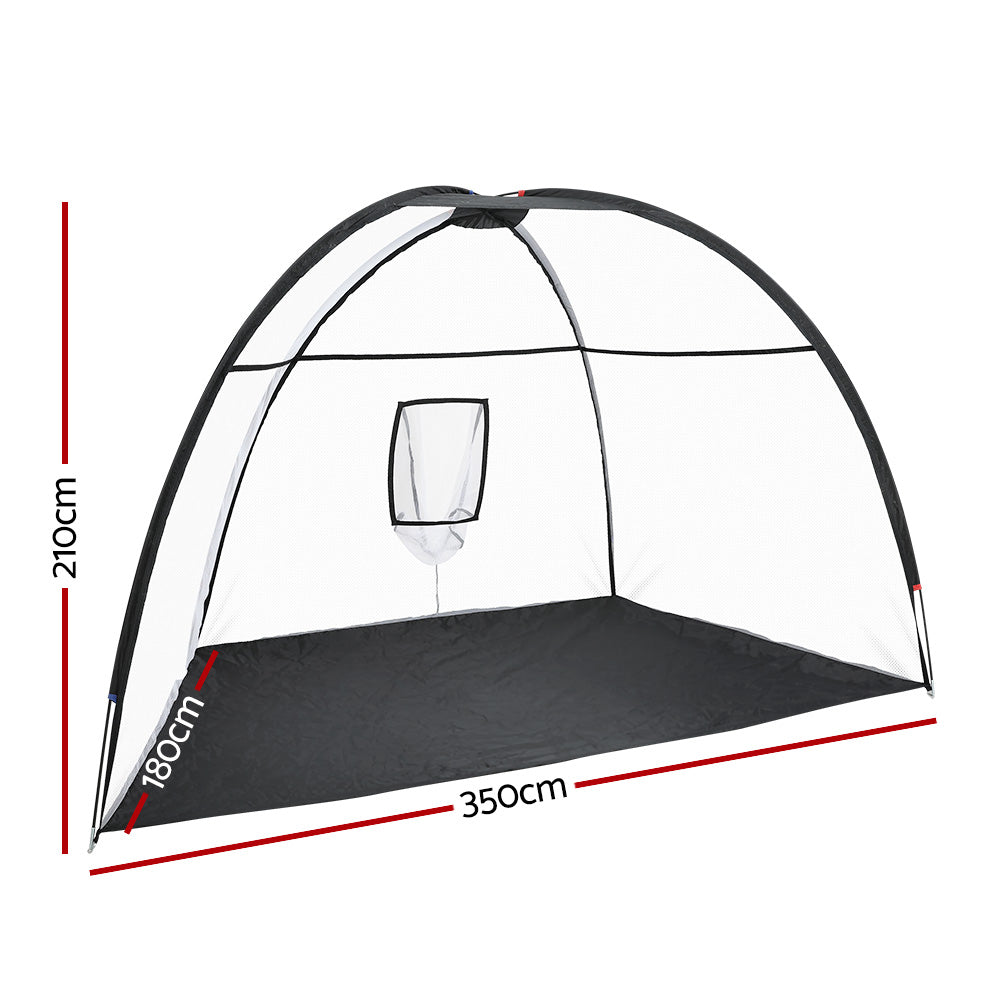 Everfit 3.5m Golf Practice Net Portable Training Aid Driving Target Tent Black PN-G006-BK